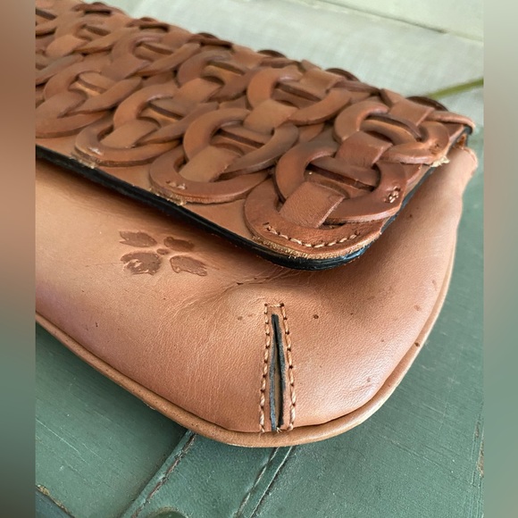 PATRICIA NASH CHAINLINK DUSTY ROSE LEATHER CLUTCH EUC - Picture 9 of 12